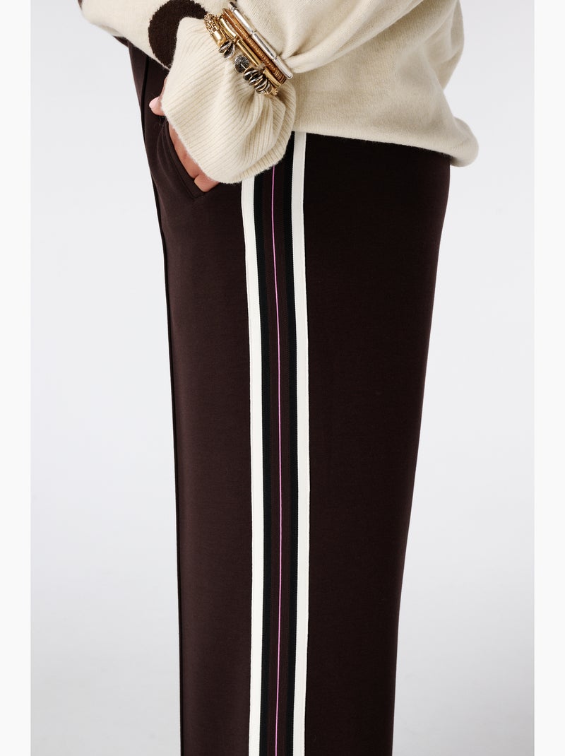 Ms mode pantalon à bande contrastante Marron foncé - Kiabi