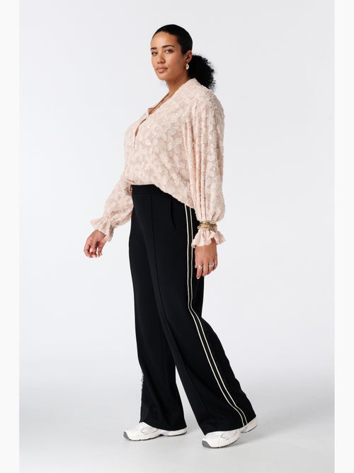 Ms mode pantalon à bande latérale en dentelle - Kiabi