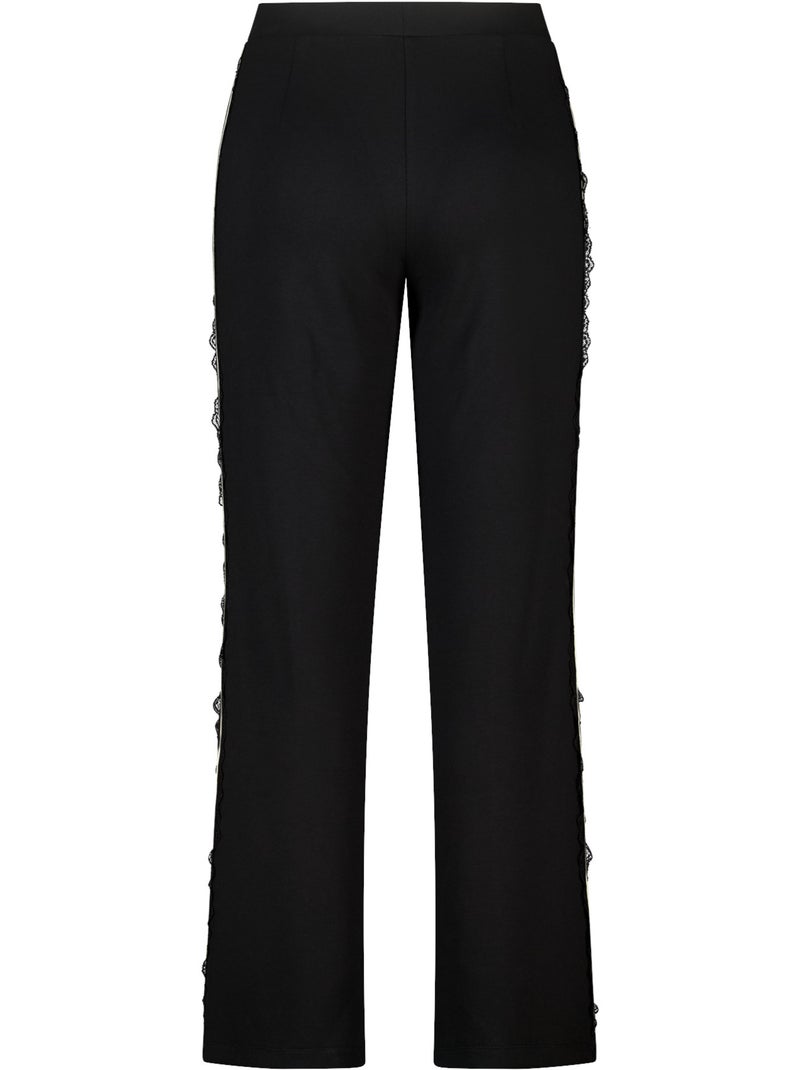 Ms mode pantalon à bande latérale en dentelle Noir - Kiabi