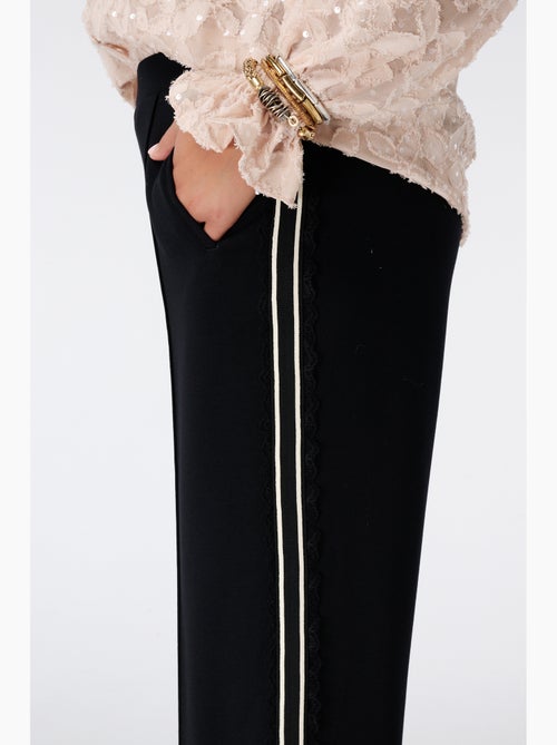 Ms mode pantalon à bande latérale en dentelle - Kiabi