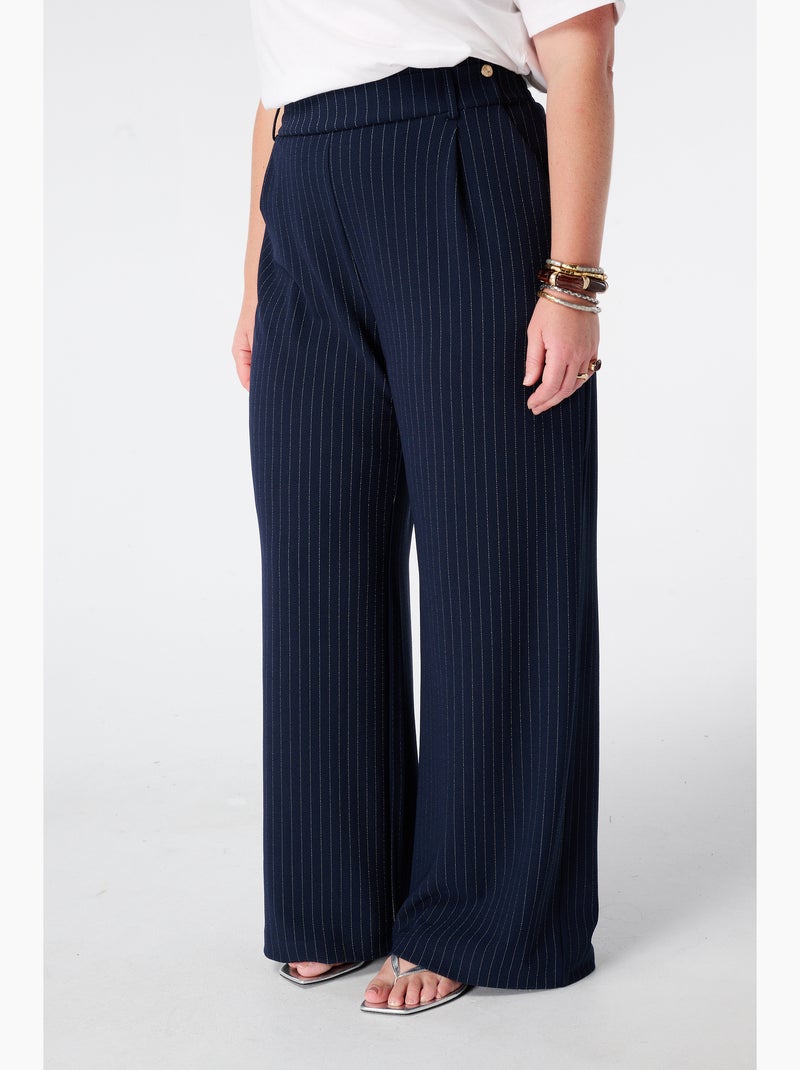 Ms mode pantalon à fines rayures Bleu marine - Kiabi
