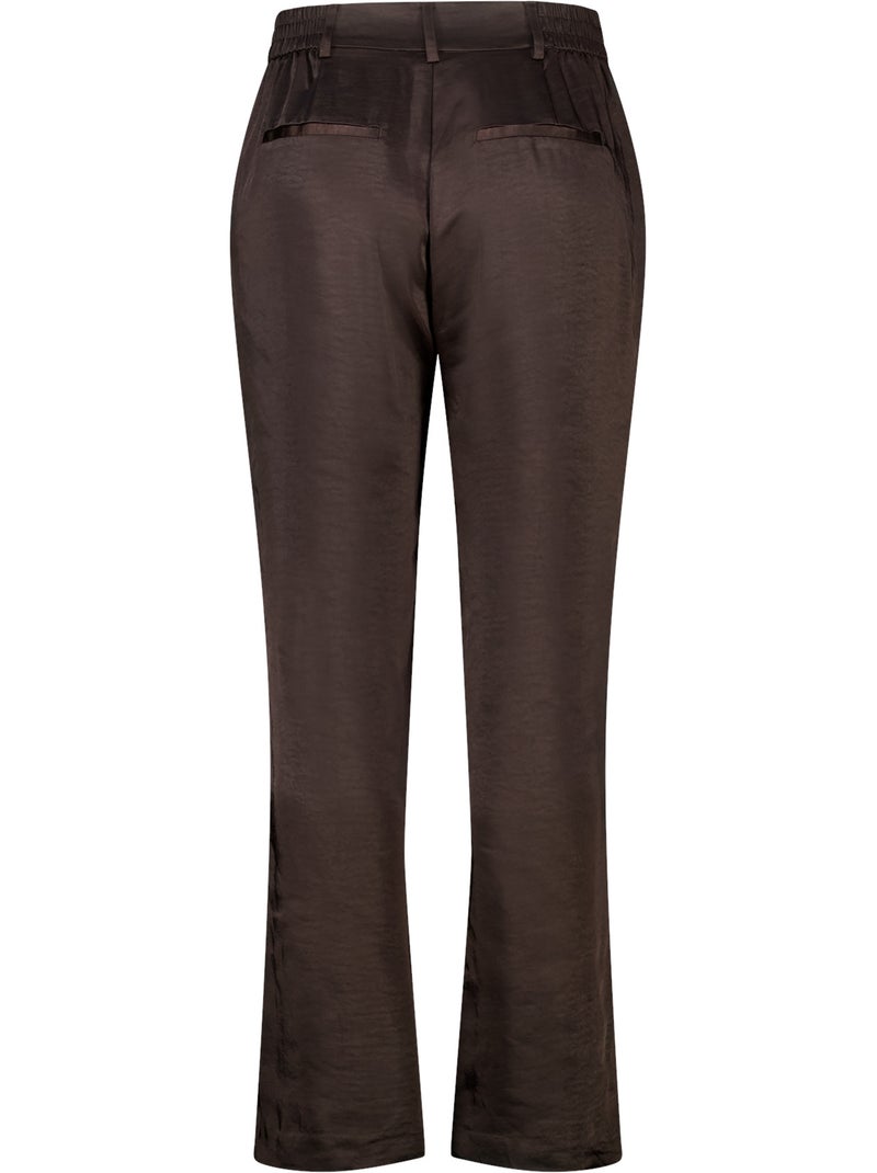 Ms mode pantalon aspect satiné Marron foncé - Kiabi