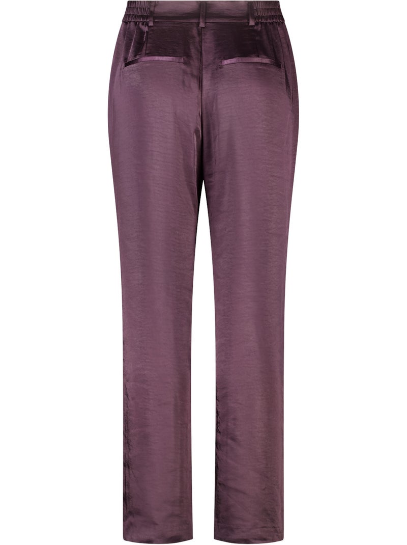 Ms mode pantalon aspect satiné Violet aubergine - Kiabi