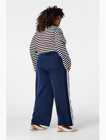 Ms mode pantalon avec détails en dentelle sur les côtés