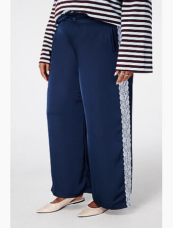 Ms mode pantalon avec détails en dentelle sur les côtés