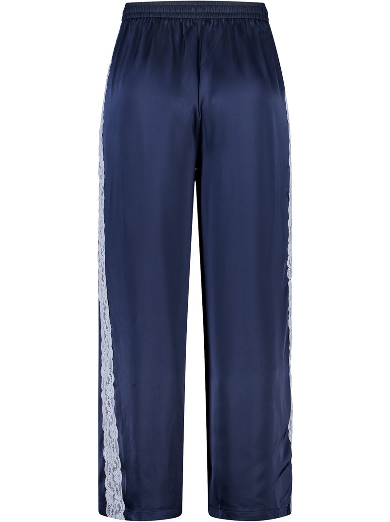 Ms mode pantalon avec détails en dentelle sur les côtés Bleu marine - Kiabi