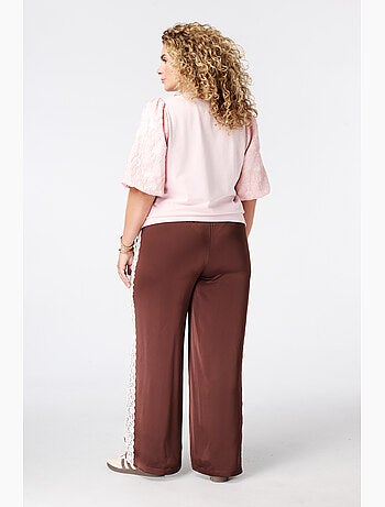 Ms mode pantalon avec détails en dentelle sur les côtés