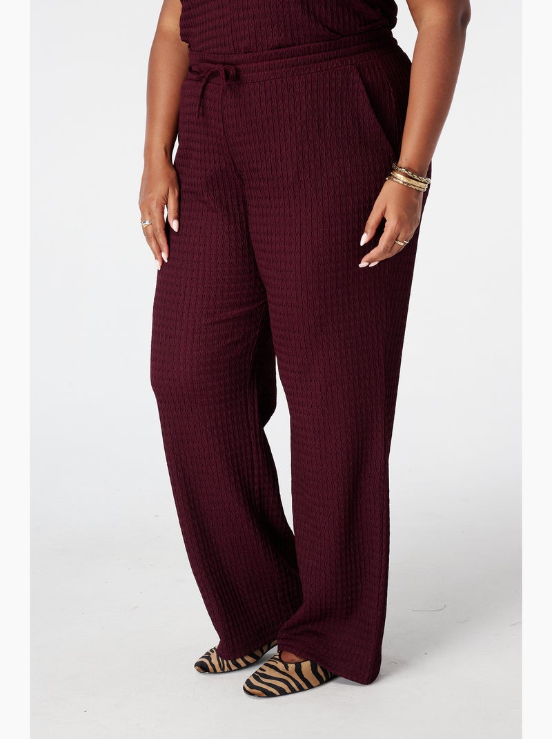 Ms mode pantalon avec taille élastique Bordeaux - Kiabi