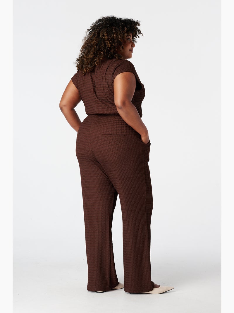 Ms mode pantalon avec taille élastique Marron chocolat - Kiabi