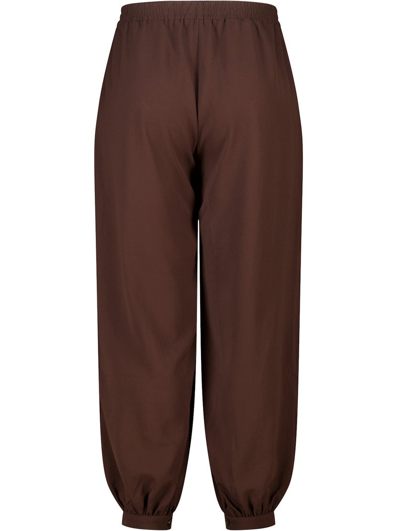 Ms mode pantalon ballon avec taille élastique Marron foncé - Kiabi