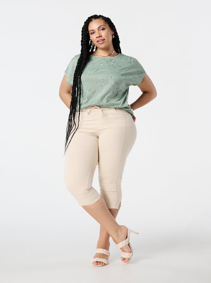 MS MODE Pantalon Capri avec cordon de serrage Blanc cassé - Kiabi