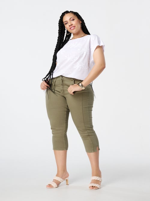 MS MODE Pantalon Capri avec cordon de serrage - Kiabi