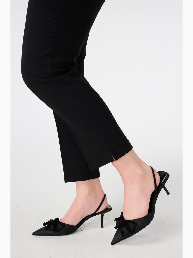 Ms mode pantalon droit à taille élastique Noir - Kiabi