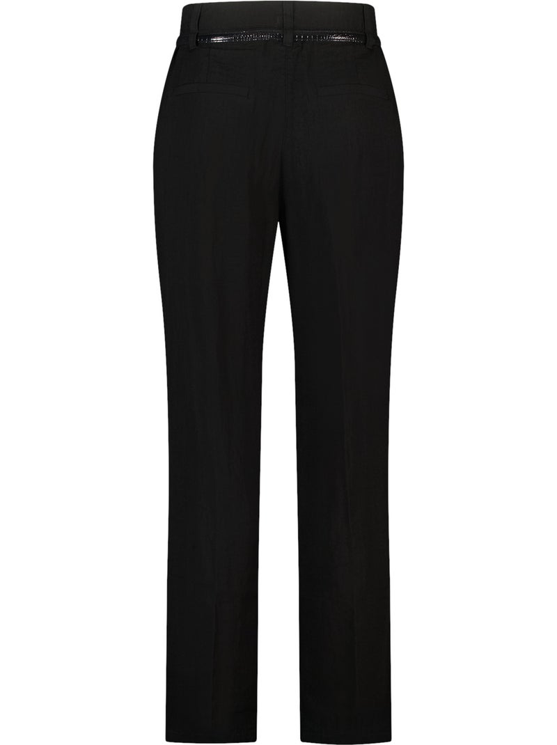 Ms mode pantalon en lin avec ceinture Noir - Kiabi