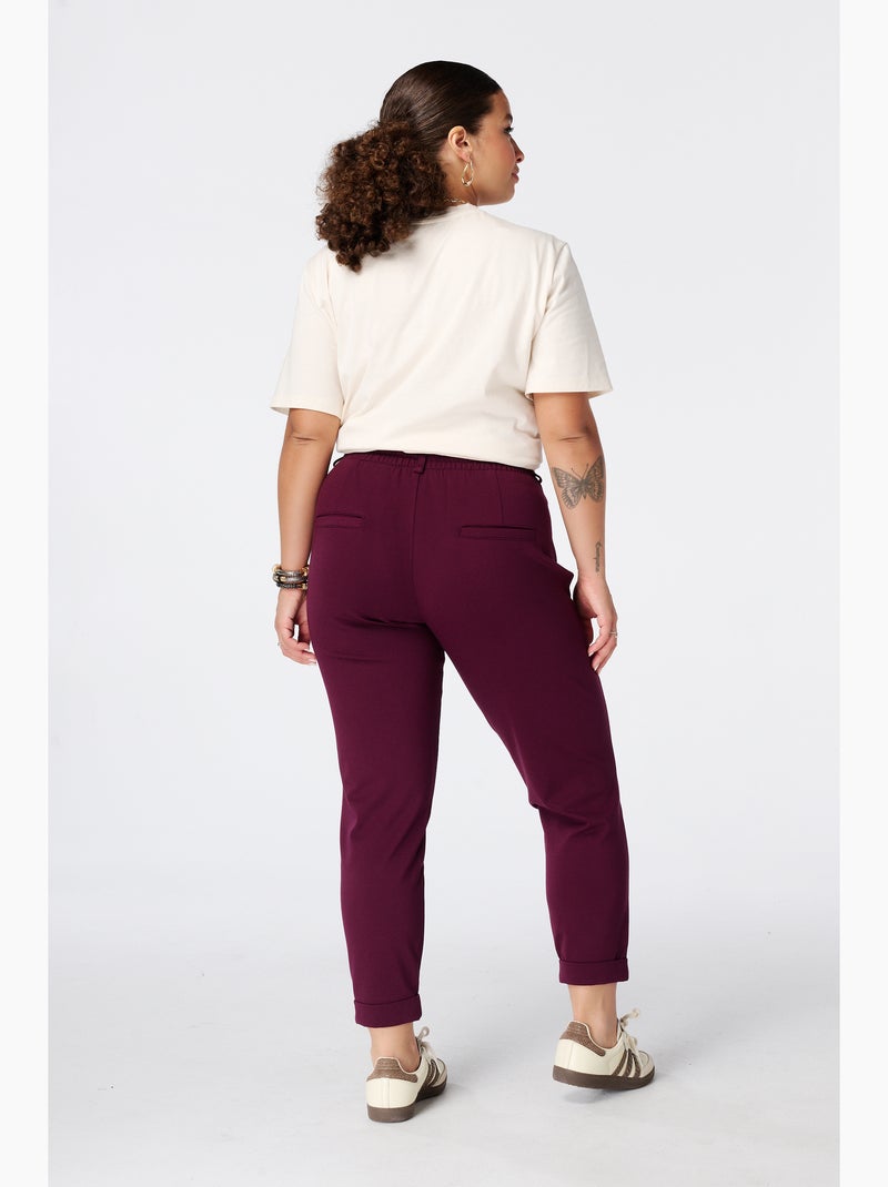 Ms mode pantalon fuselé à taille élastique Bordeaux - Kiabi