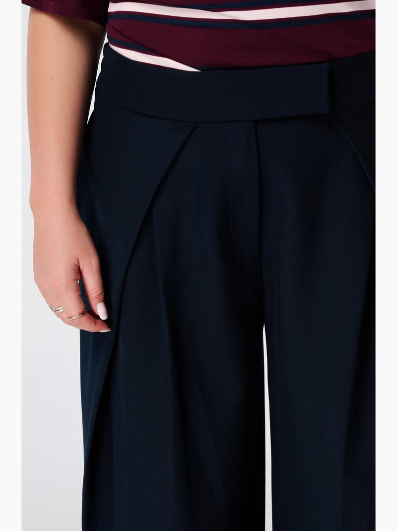 Ms mode pantalon large à plis Bleu marine - Kiabi