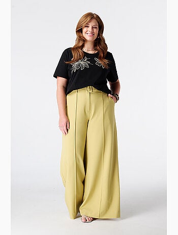 Ms mode pantalon large avec ceinture