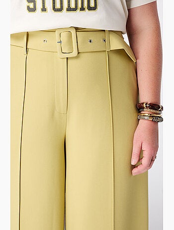 Ms mode pantalon large avec ceinture