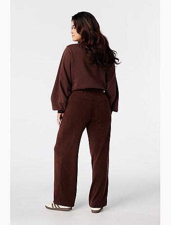 Ms mode pantalon large en velours côtelé