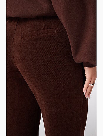 Ms mode pantalon large en velours côtelé