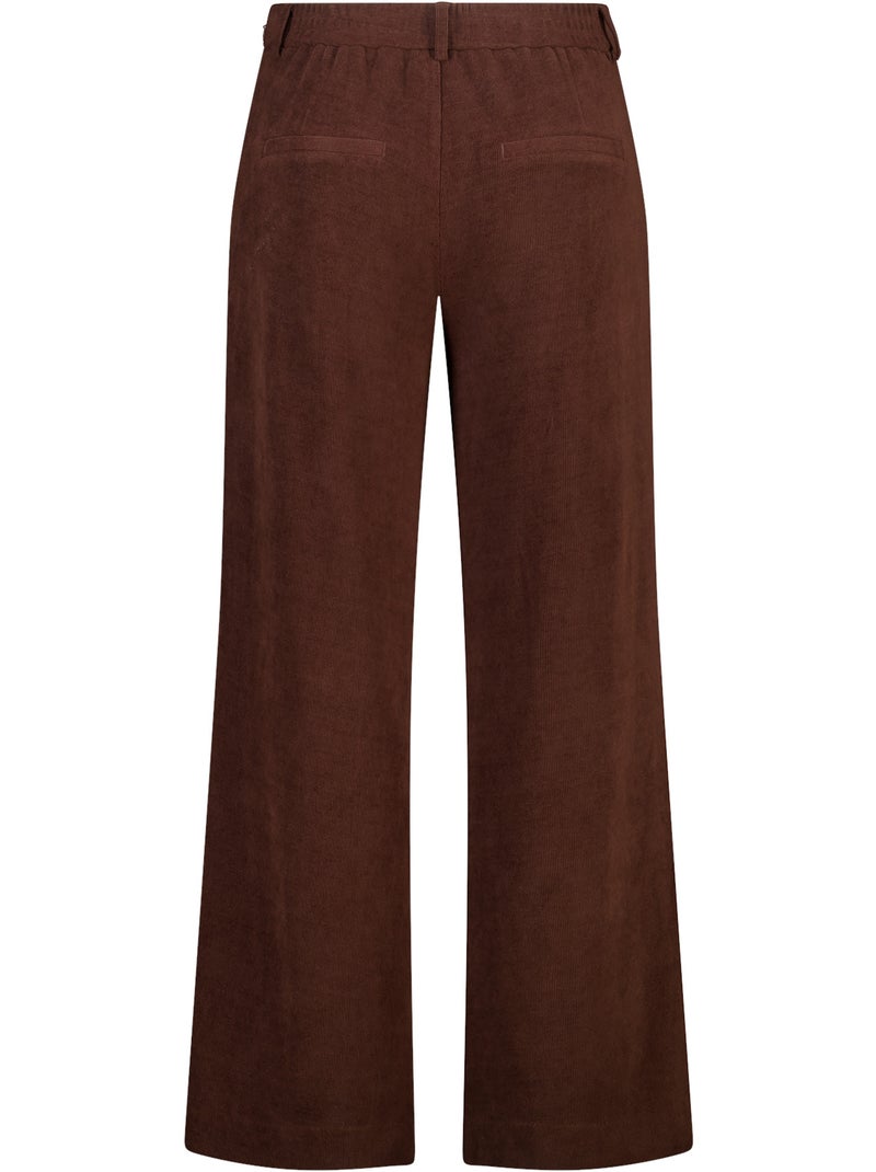 Ms mode pantalon large en velours côtelé Marron chocolat - Kiabi