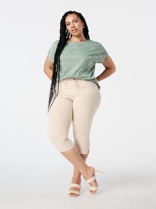 MS MODE Pantalon Pantacourt avec cordon