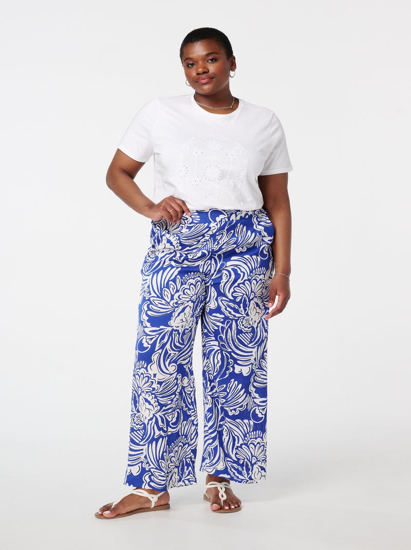 MS MODE Pantalon Pantalon à imprimé Bleu marine - Kiabi