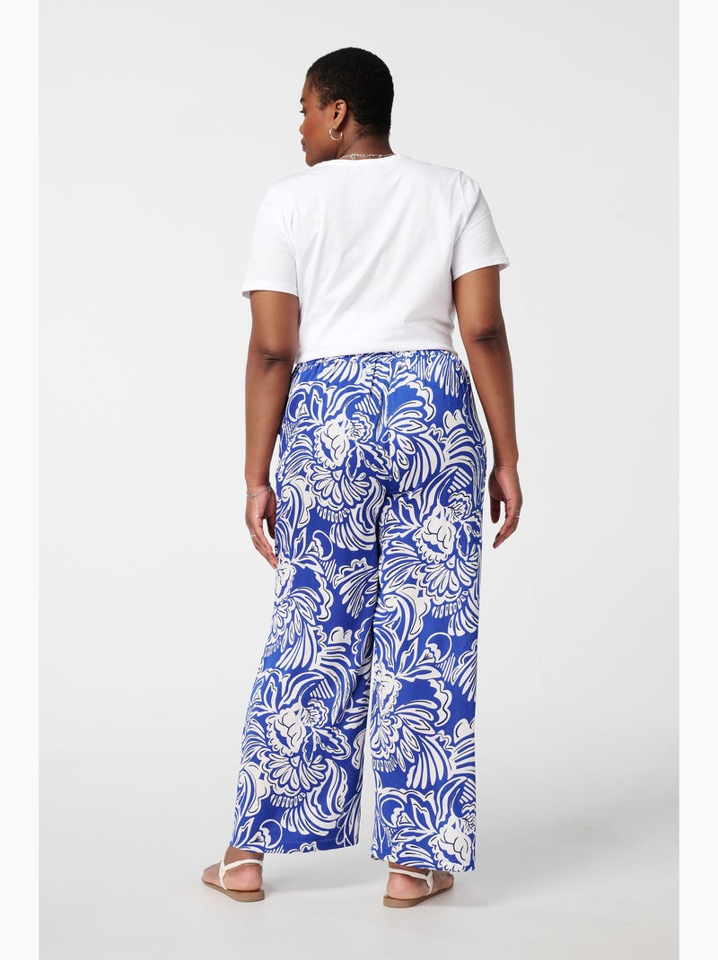MS MODE Pantalon Pantalon à imprimé Bleu marine - Kiabi