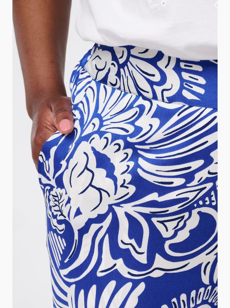 MS MODE Pantalon Pantalon à imprimé Bleu marine - Kiabi