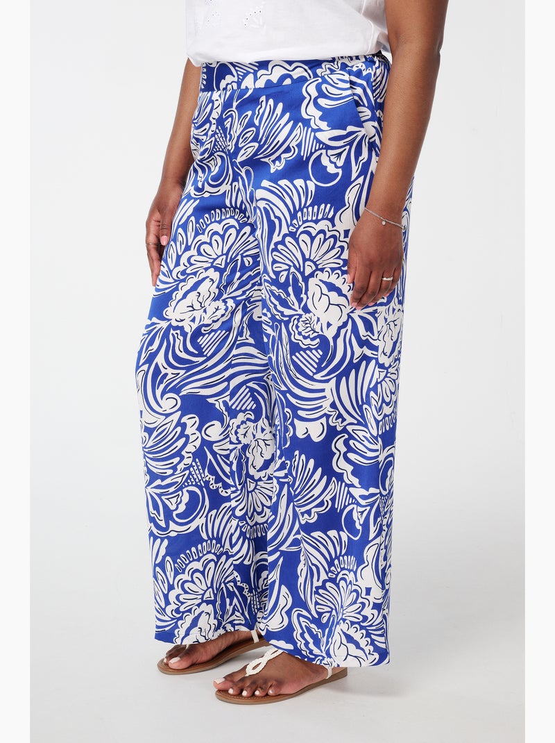 MS MODE Pantalon Pantalon à imprimé Bleu marine - Kiabi