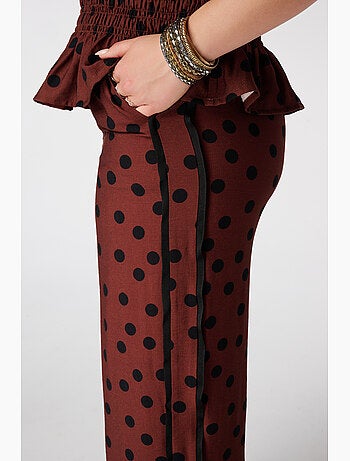 MS MODE Pantalon Pantalon à imprimé pois