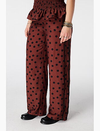 MS MODE Pantalon Pantalon à imprimé pois