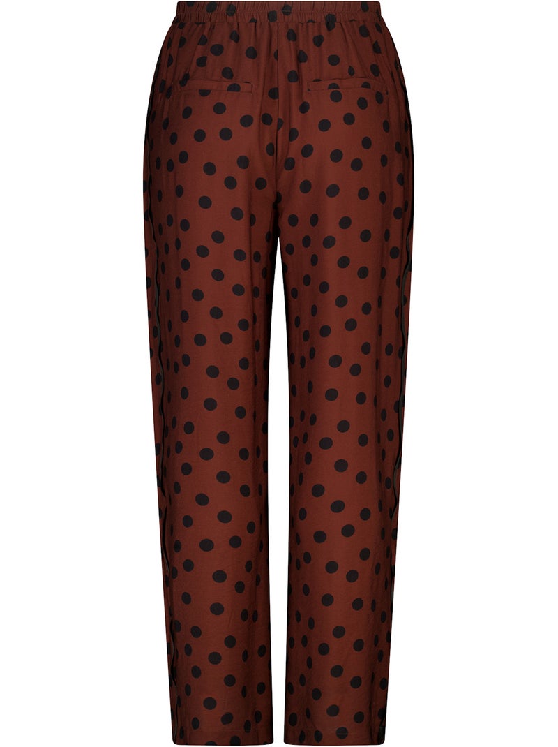 MS MODE Pantalon Pantalon à imprimé pois Marron/Multicolore - Kiabi
