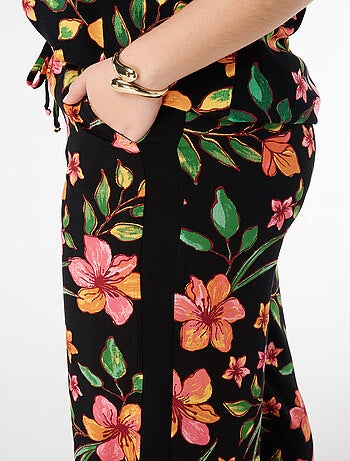 MS MODE Pantalon Pantalon à imprimé tropical