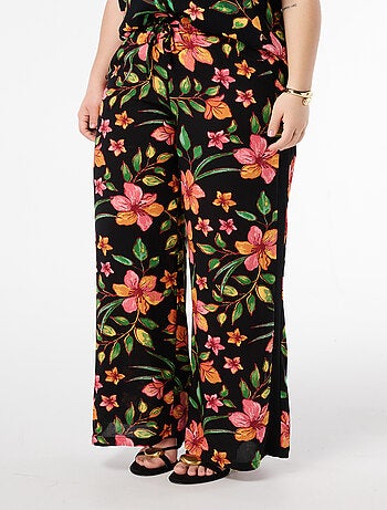MS MODE Pantalon Pantalon à imprimé tropical