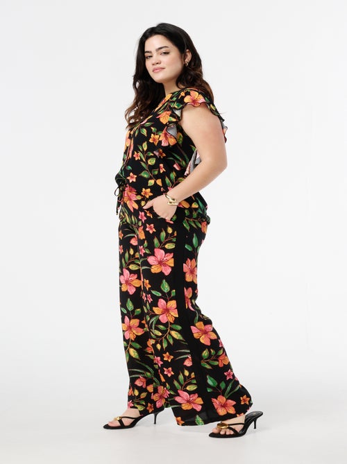 MS MODE Pantalon Pantalon à imprimé tropical - Kiabi