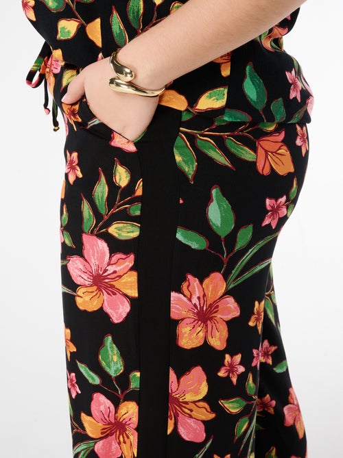 MS MODE Pantalon Pantalon à imprimé tropical - Kiabi