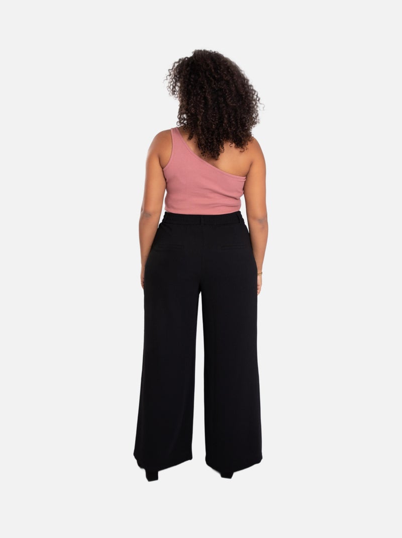 MS MODE Pantalon Pantalon à jambes amples Noir Noir - Kiabi