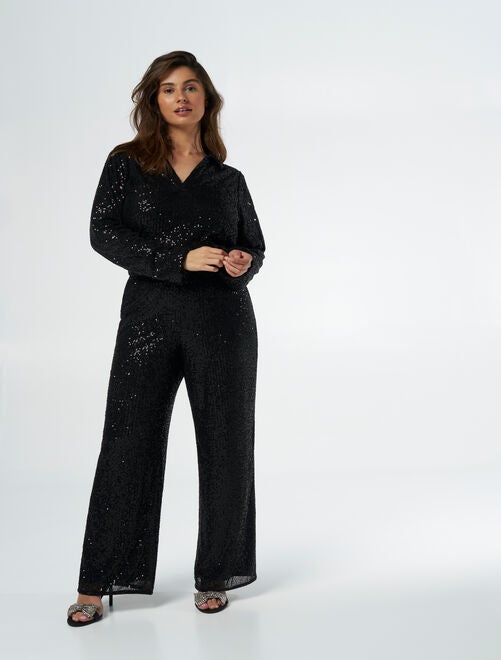 Pantalon brillant femme hotsell