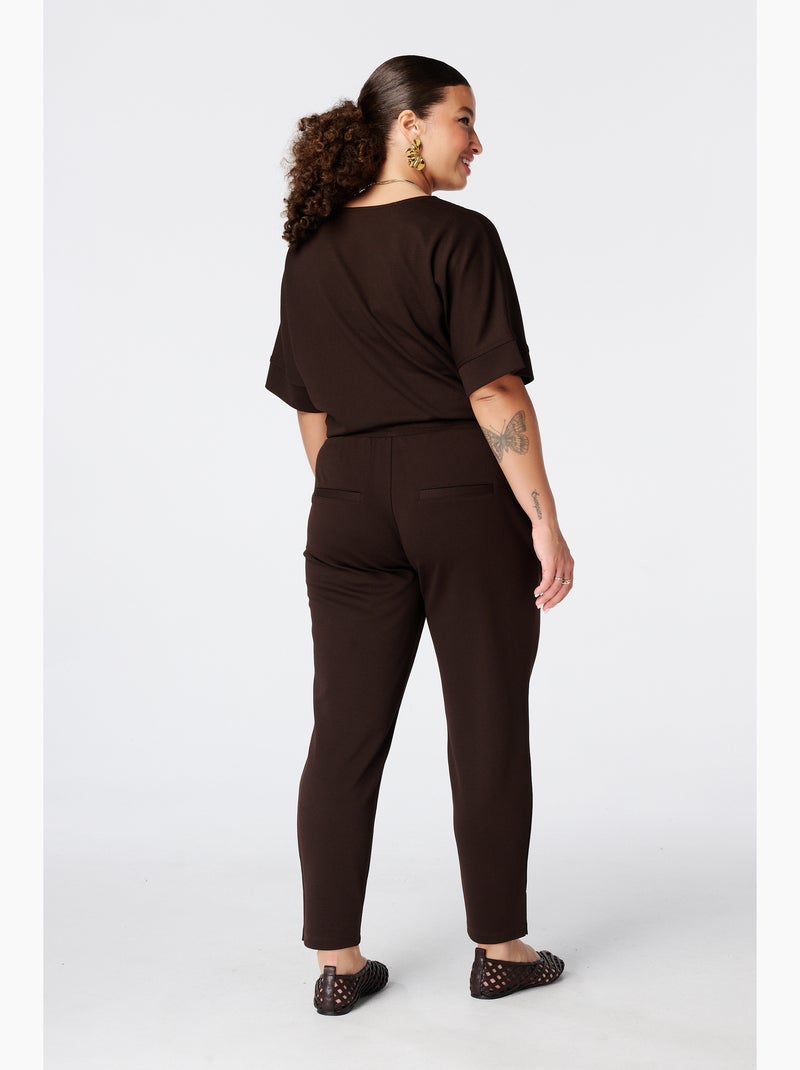 Ms Mode Pantalon pantalon avec cordon coulissant Marron foncé - Kiabi