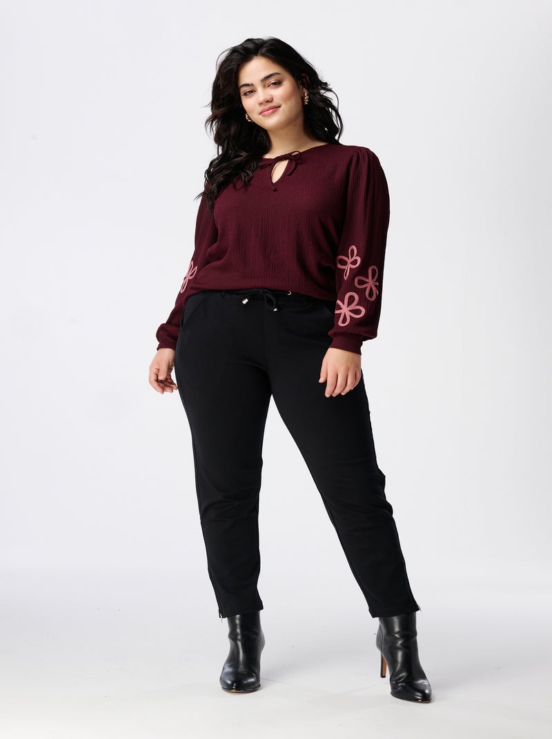 MS MODE Pantalon Pantalon avec cordon de serrage Noir Noir - Kiabi