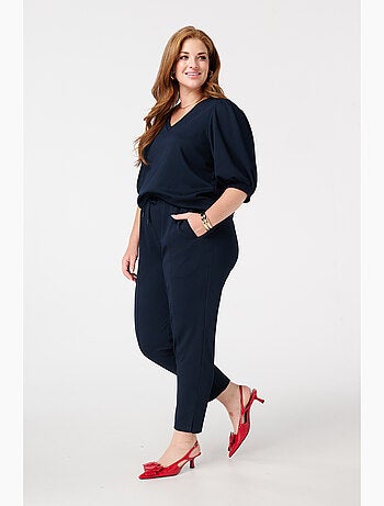 MS MODE Pantalon Pantalon avec couture décorative