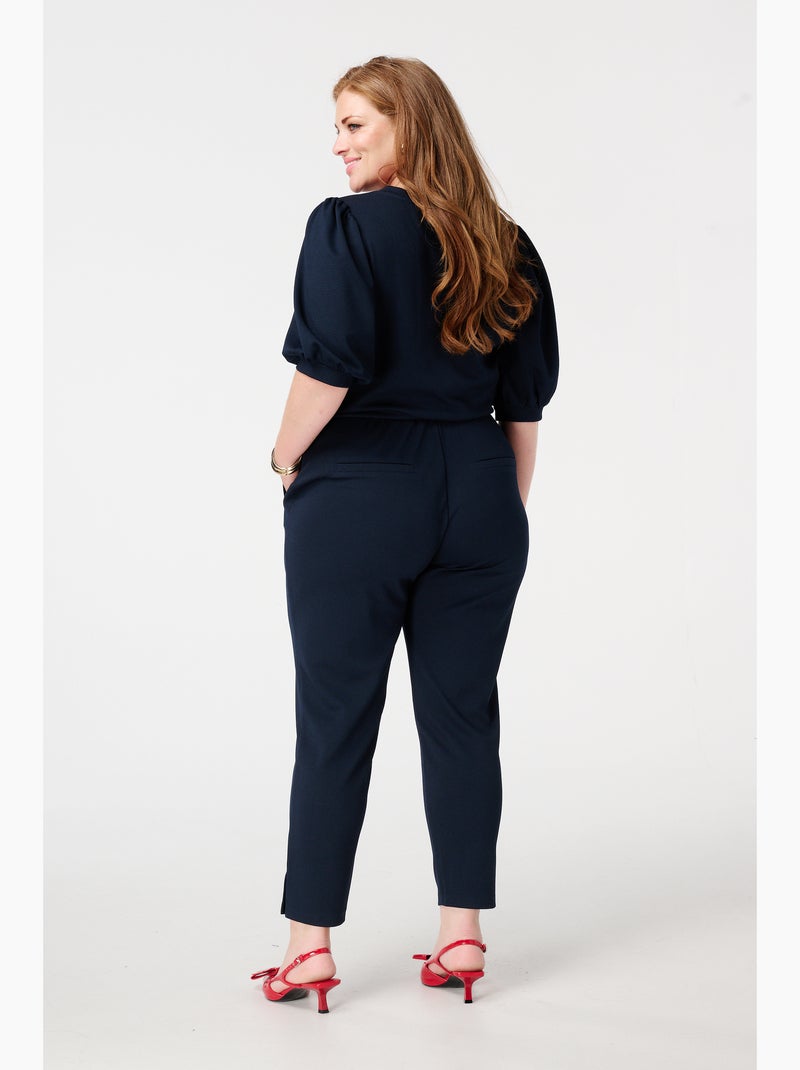 MS MODE Pantalon Pantalon avec couture décorative Bleu marine - Kiabi