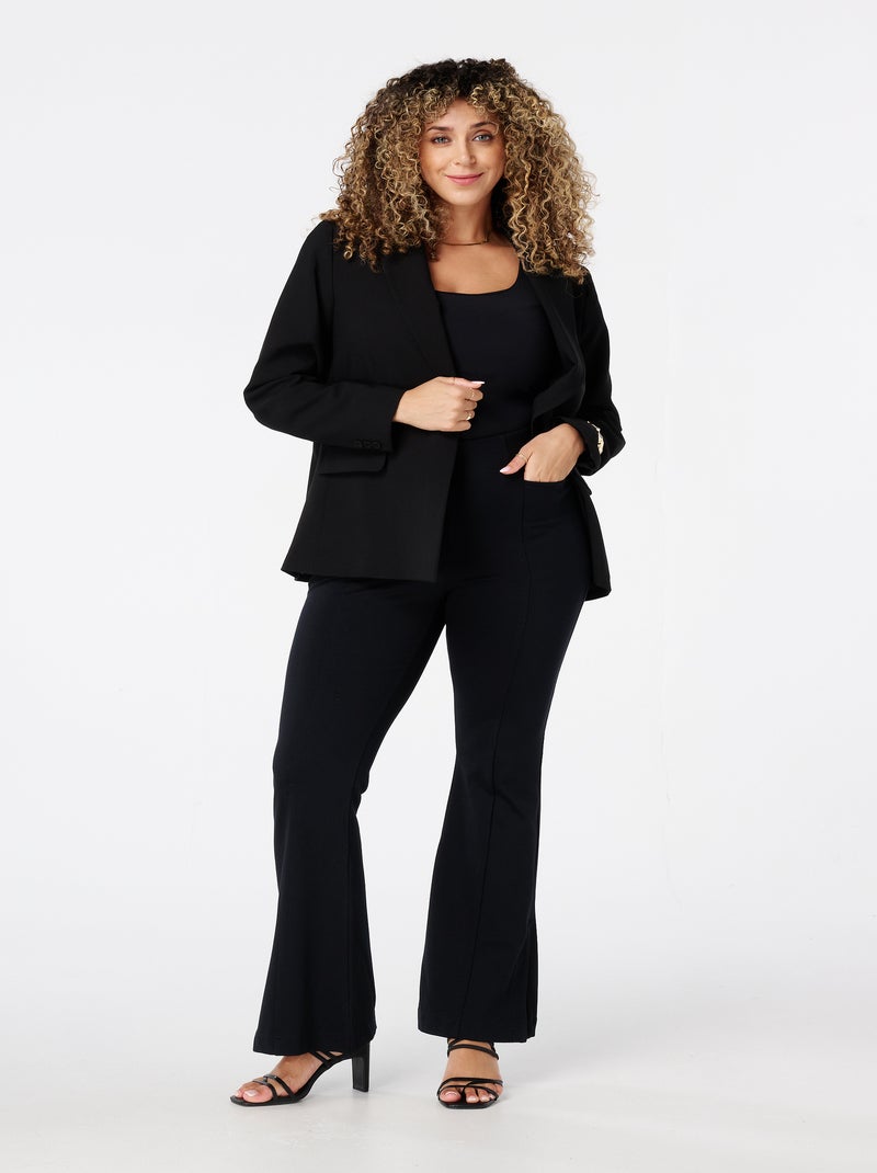 MS MODE Pantalon Pantalon avec coutures décoratives Noir Noir - Kiabi