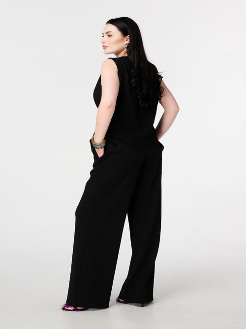 MS MODE Pantalon Pantalon avec lurex et taille élastique - Kiabi