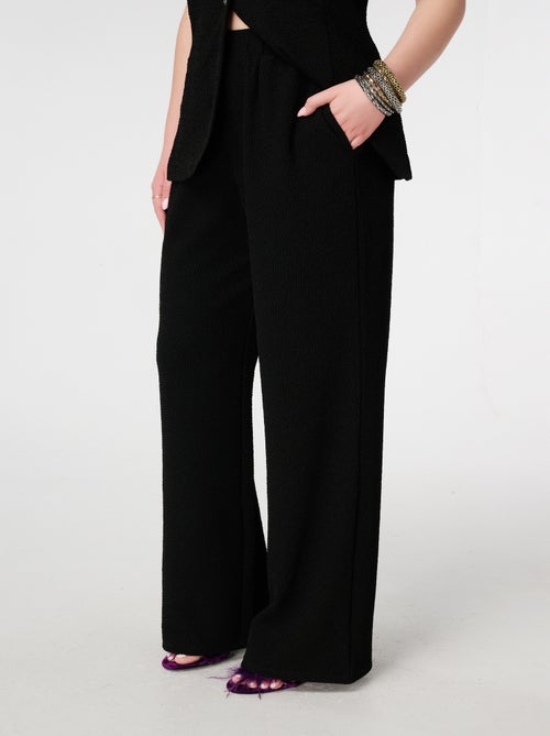 MS MODE Pantalon Pantalon avec lurex et taille élastique - Kiabi