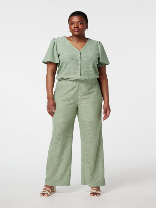 MS MODE Pantalon Pantalon avec structure tissée - Kiabi
