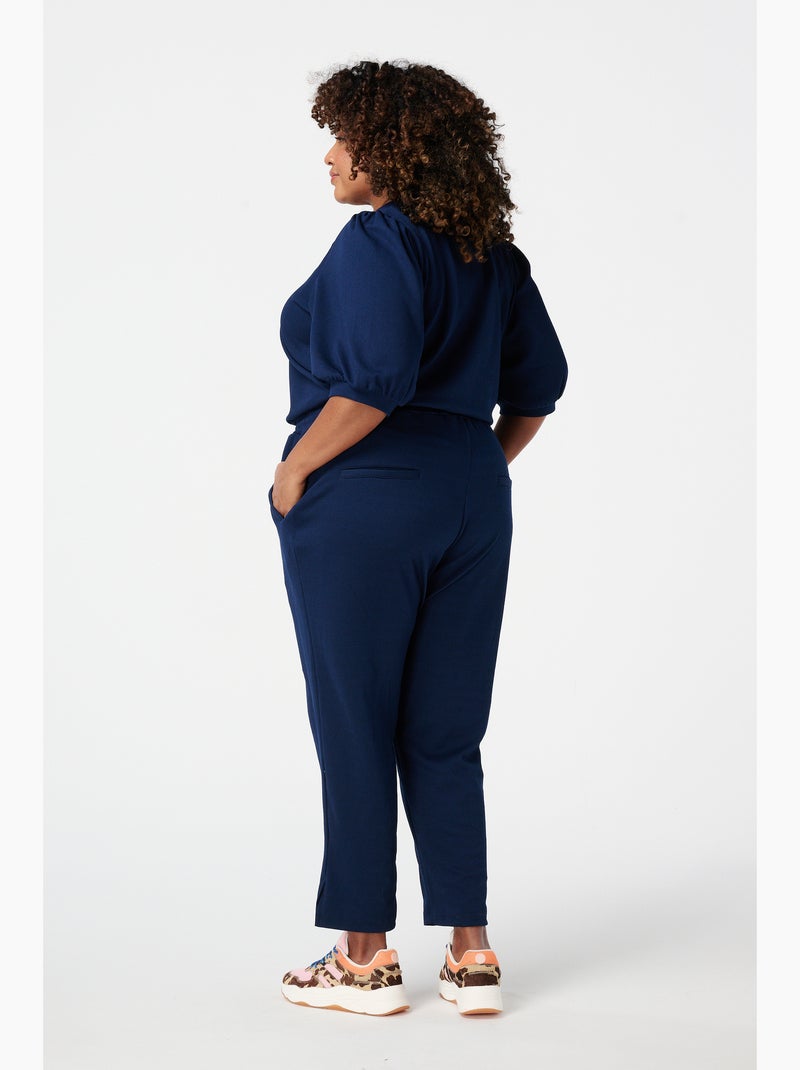 MS MODE Pantalon Pantalon avec taille élastique Bleu marine - Kiabi
