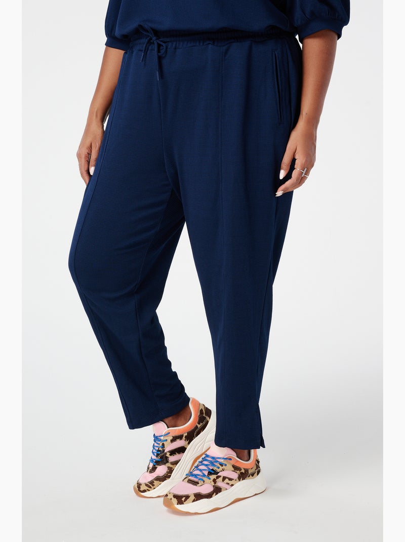 MS MODE Pantalon Pantalon avec taille élastique Bleu marine - Kiabi