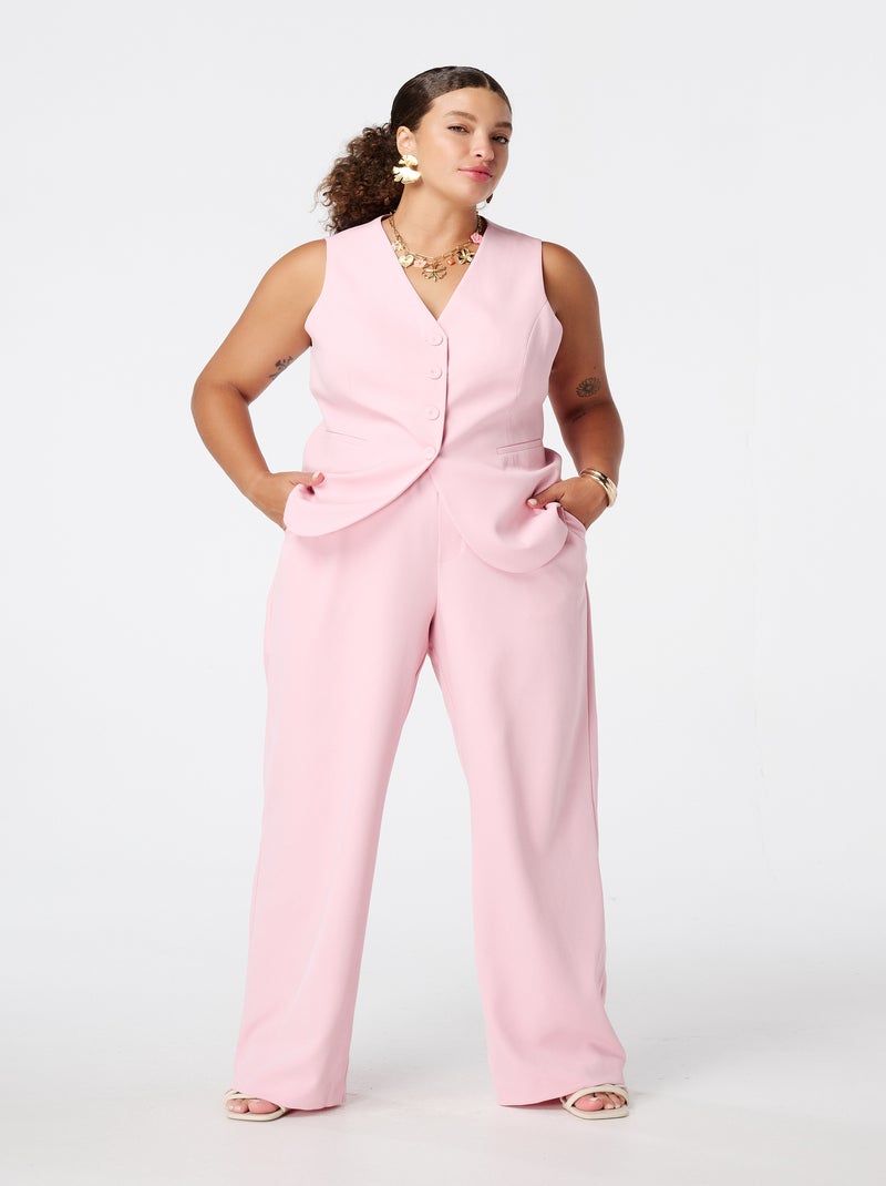 MS MODE Pantalon Pantalon avec taille élastiquée Rose pâle - Kiabi